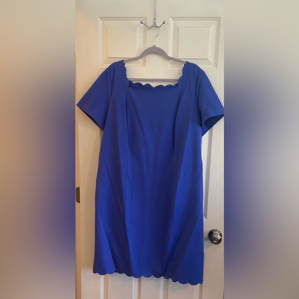 Talbots Pretty Royal Blue Scalloped Neck & Hem